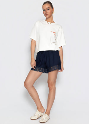 Shorts mit Spitzendetails - dunkelblau