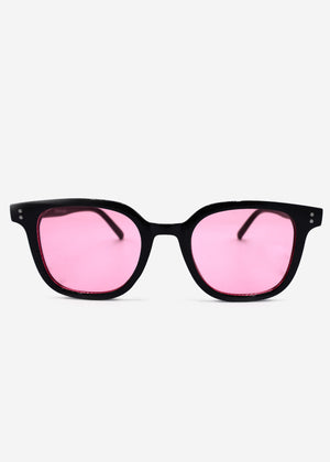 Sunglasses with pink tinted lenses - black
