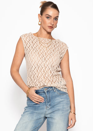 Spitzen-Top - beige