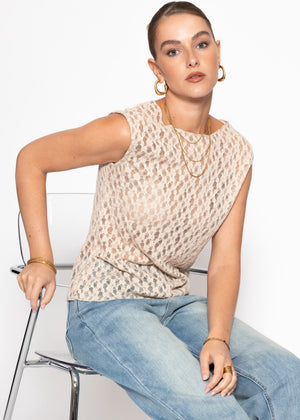 Spitzen-Top - beige