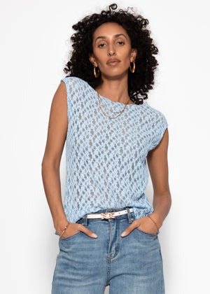 Spitzen-Top - hellblau