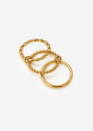 Stacking Ring mit Kugeln - gold