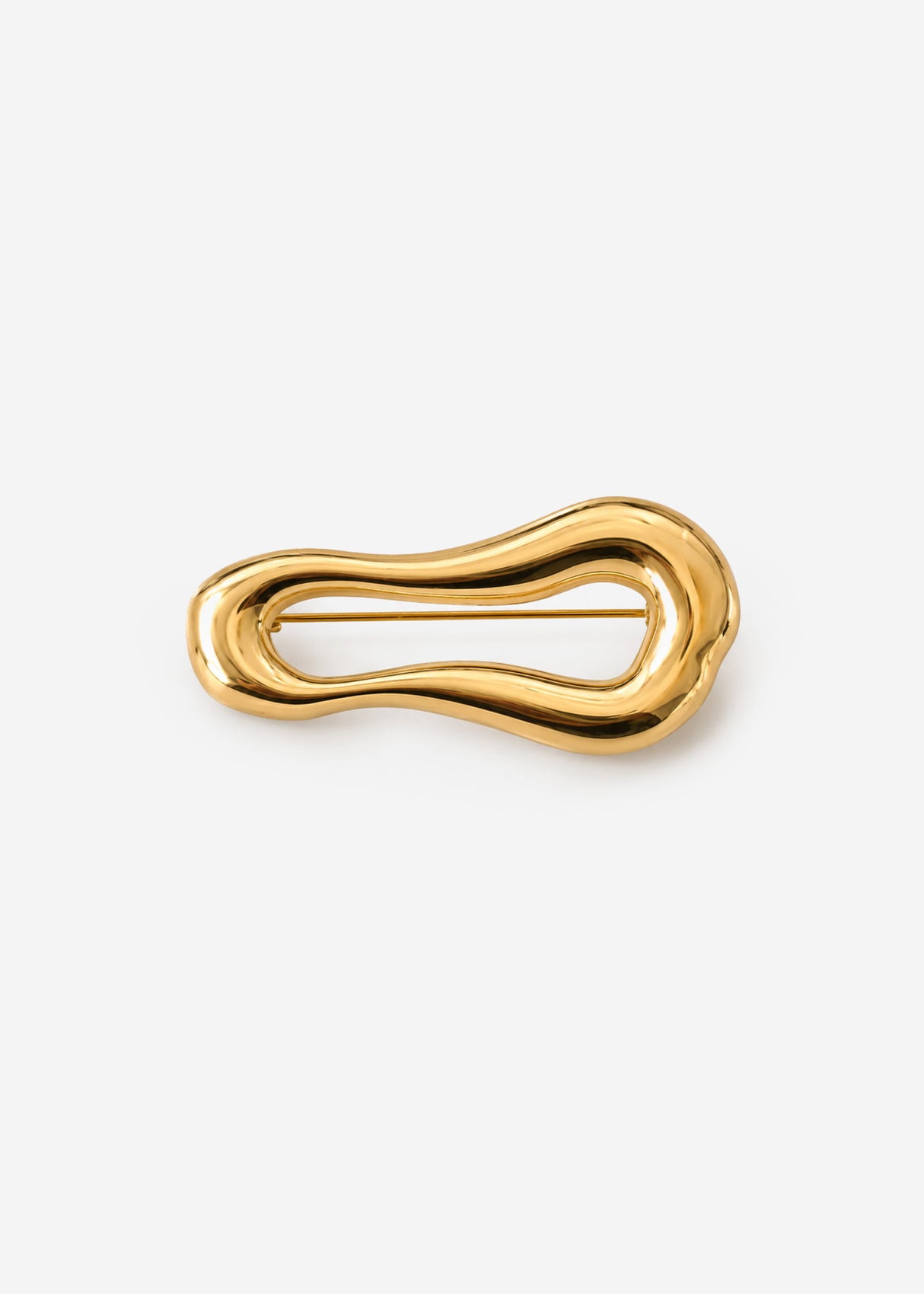Statement Brosche in geschwungener Form - gold