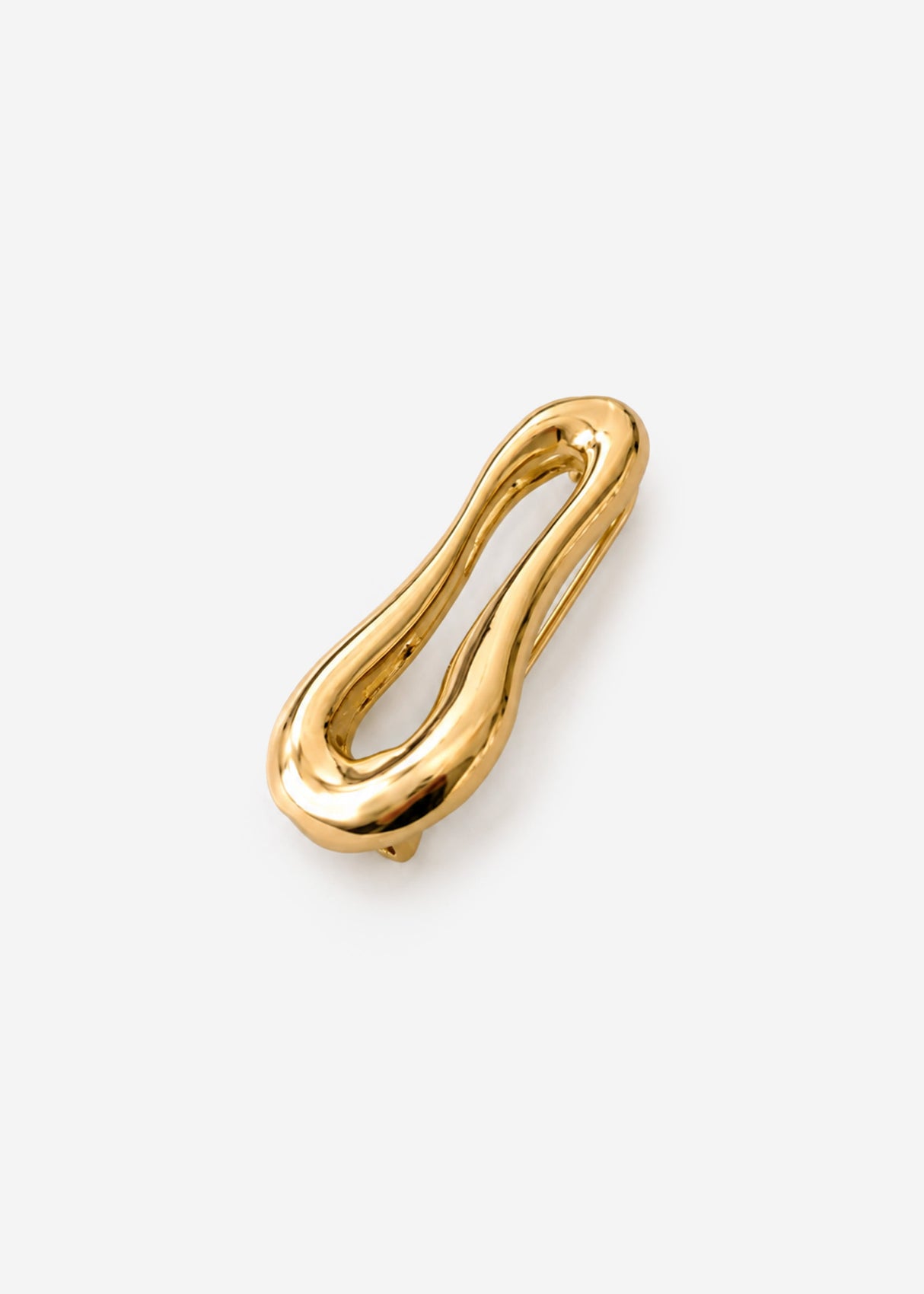 Statement Brosche in geschwungener Form - gold