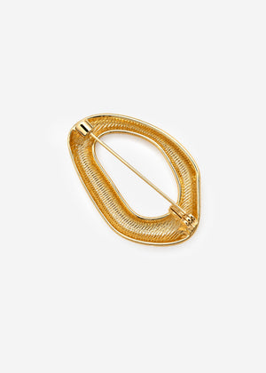 Statement Brosche in minimalistischem Design - gold