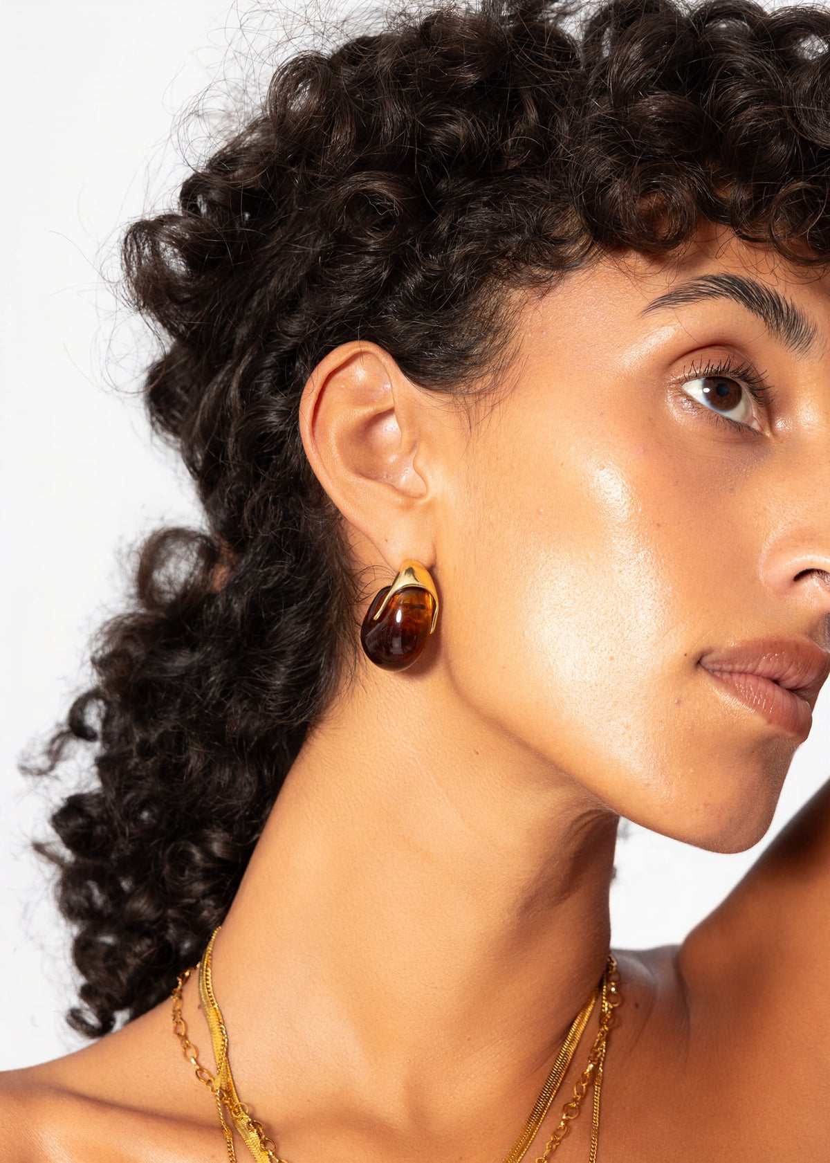 Statement Creolen - gold-braun