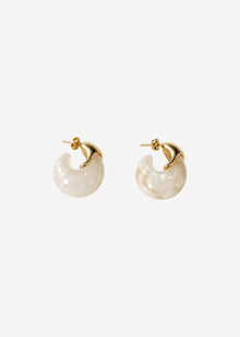 Statement Creolen - gold-offwhite