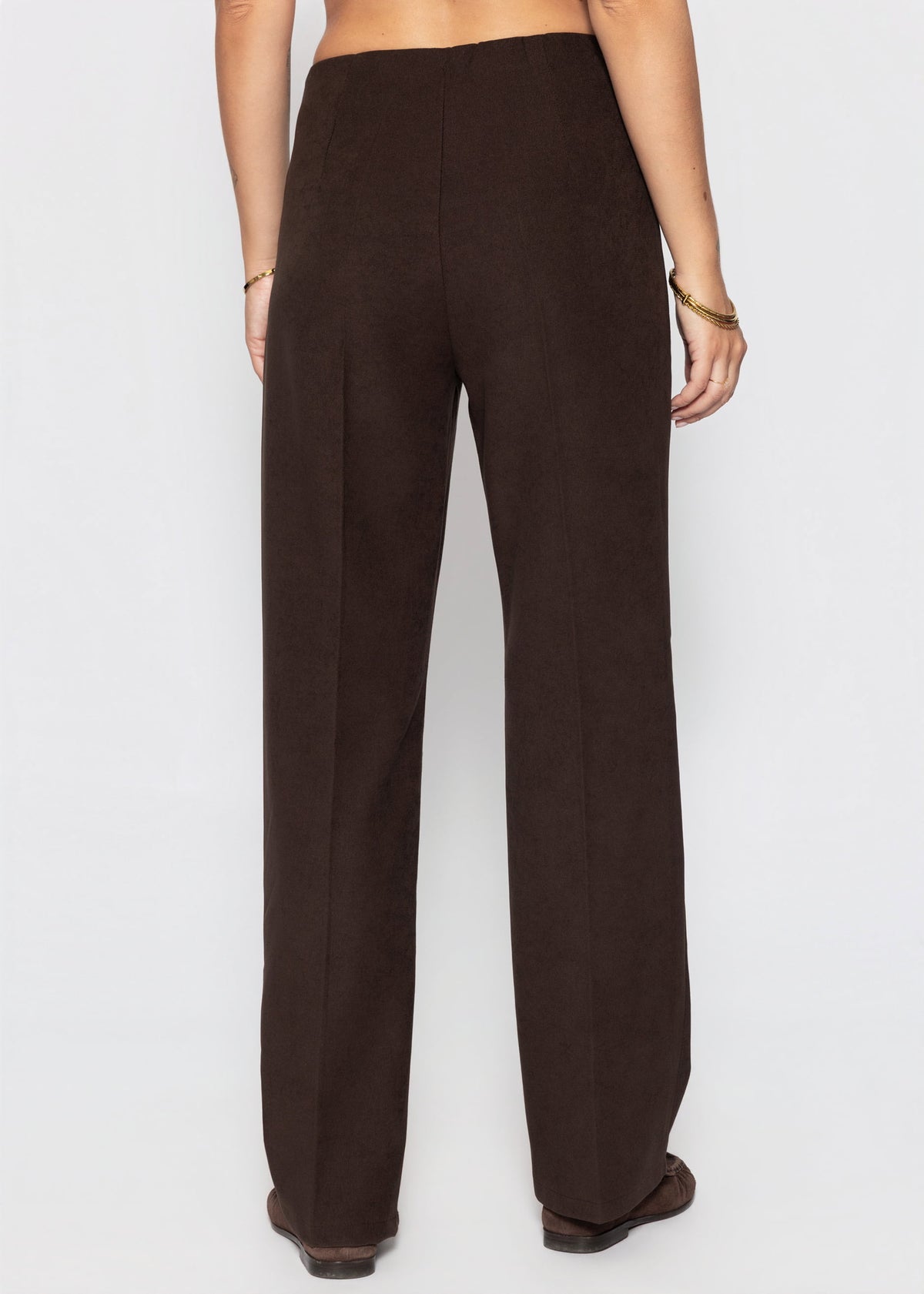 Straight-Leg-Hose mit Bügelfalte - braun