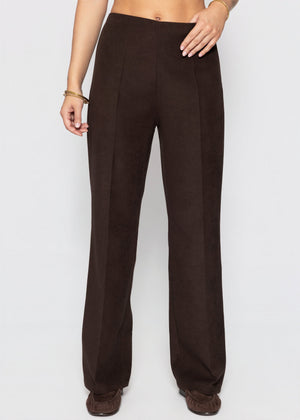 Straight-Leg-Hose mit Bügelfalte - braun