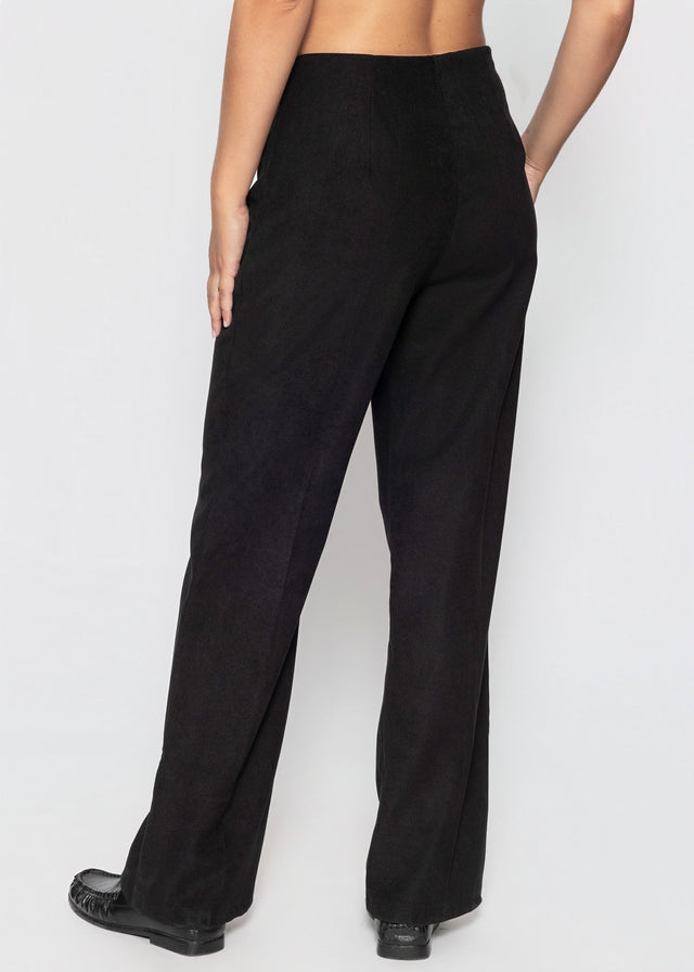 Straight-Leg-Hose mit Bügelfalte - schwarz