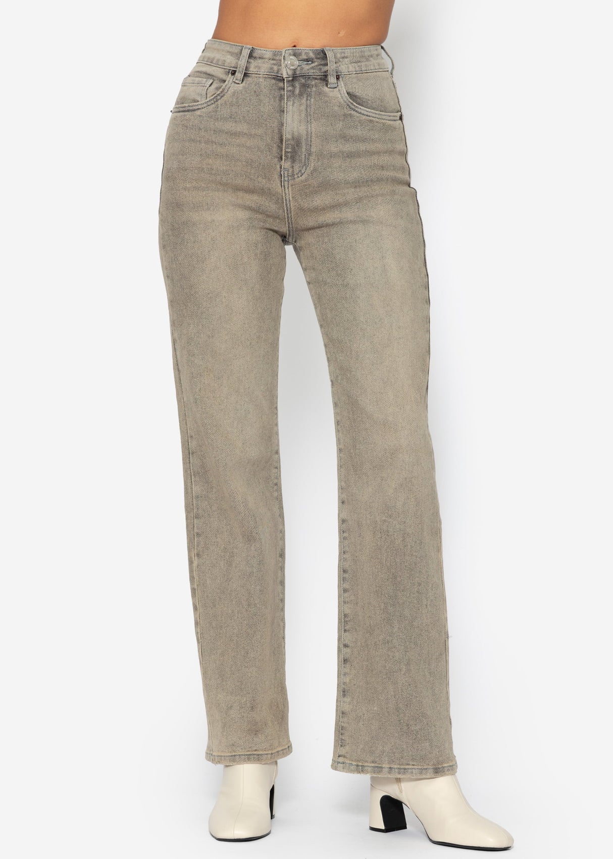 Straight-leg jeans - greige