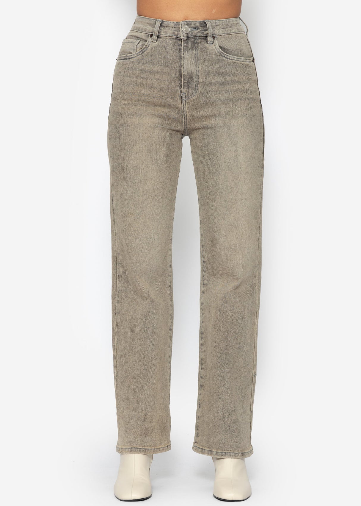 Straight-leg jeans - greige