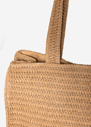 Beach bag made of bast - beige