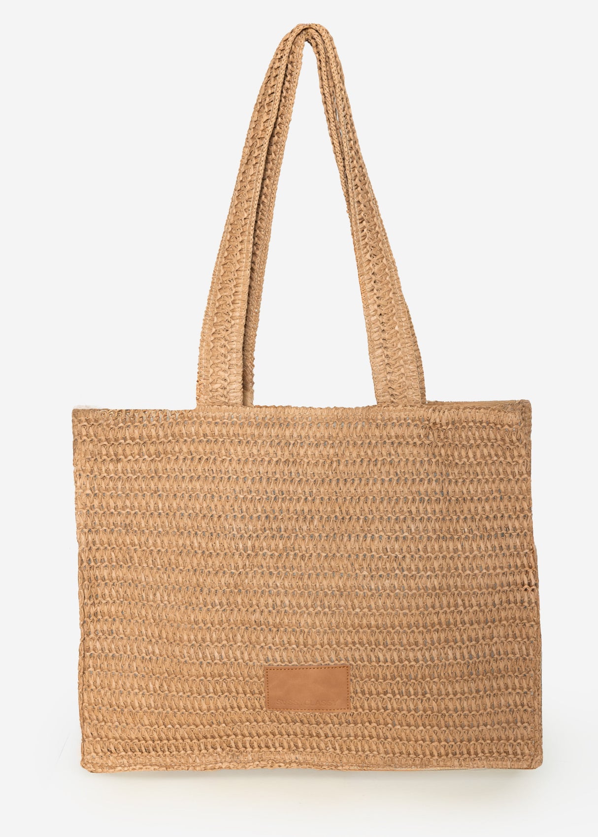 Beach bag made of bast - beige
