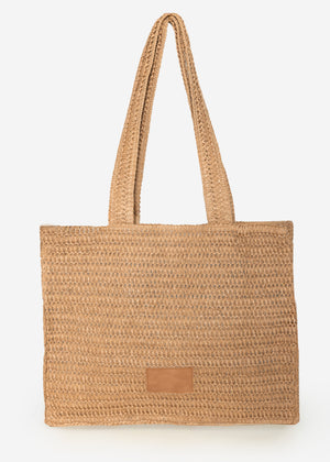 Beach bag made of bast - beige