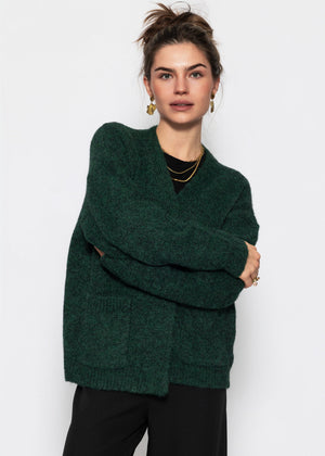 Strickcardigan mit Taschen - dunkelgrün