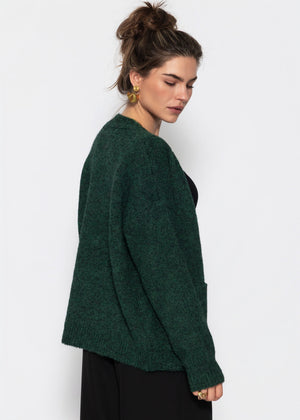 Strickcardigan mit Taschen - dunkelgrün