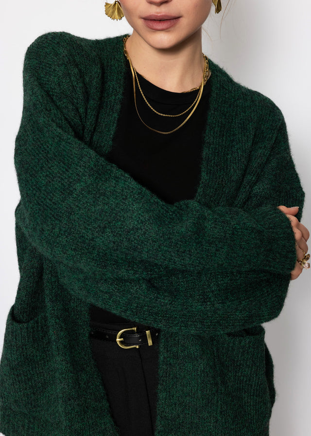 Strickcardigan mit Taschen - dunkelgrün