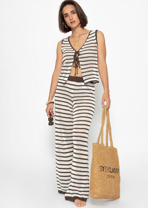 Stricktop mit Schleifenverschluss - offwhite