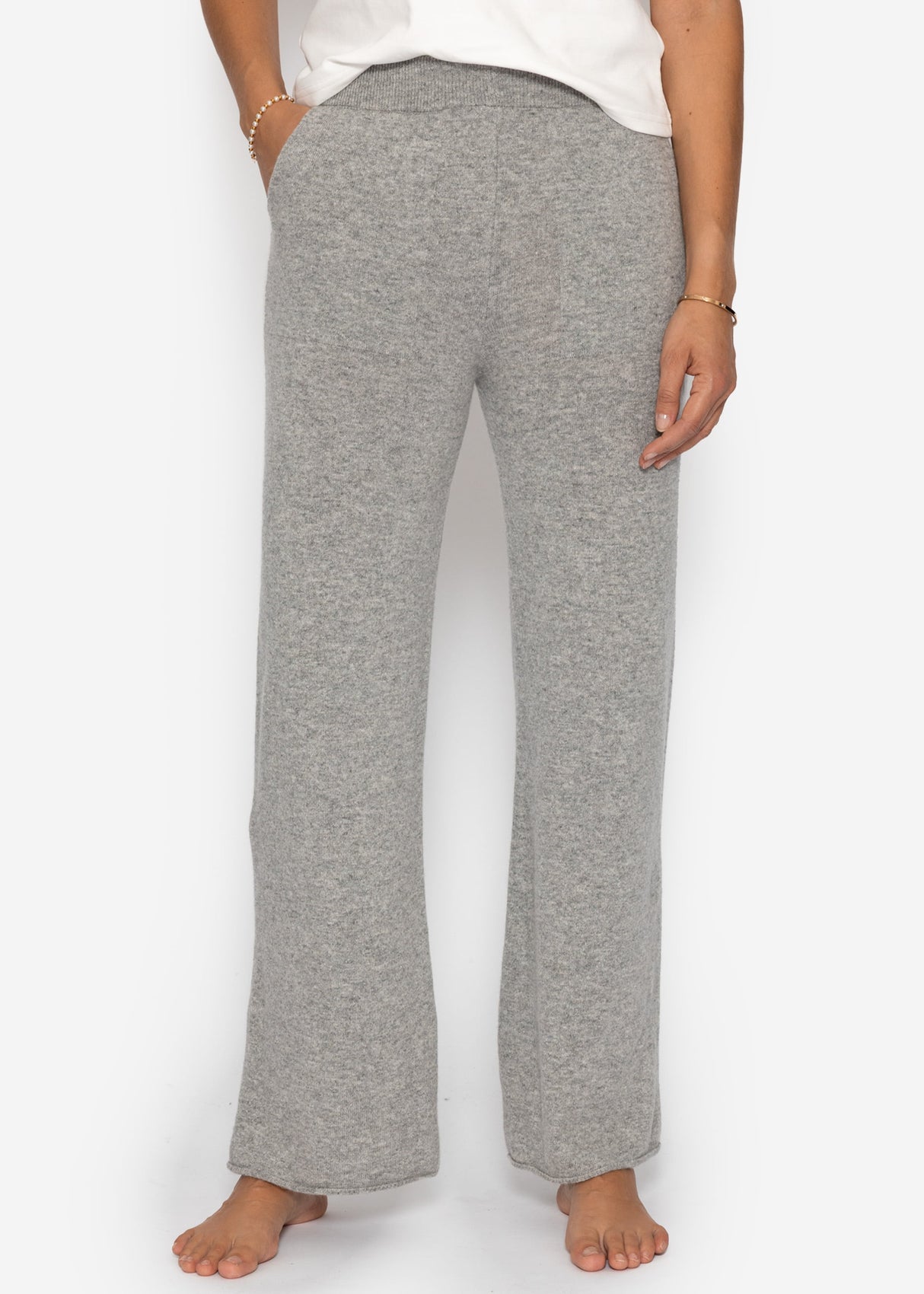 Cashmere knit trousers - light grey