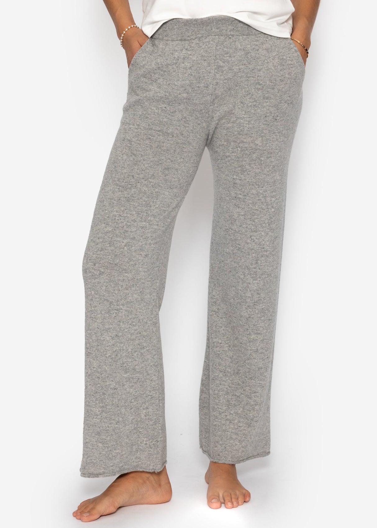 Cashmere knit trousers - light grey