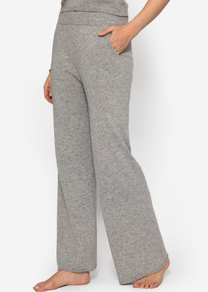 Strickhose mit Kaschmir - hellgrau