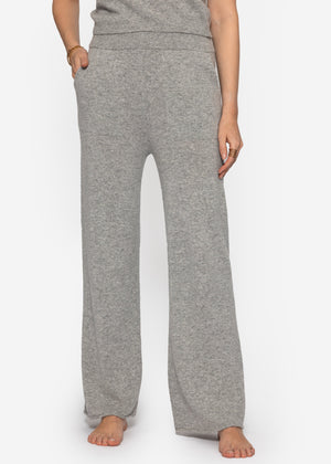 Strickhose mit Kaschmir - hellgrau