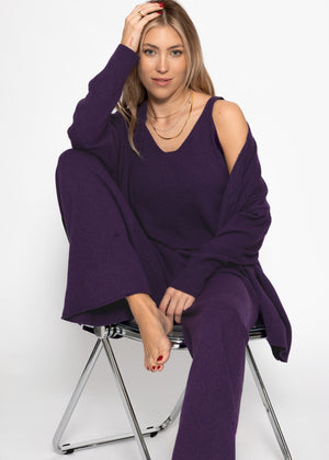 Knitted pants with cashmere - purple