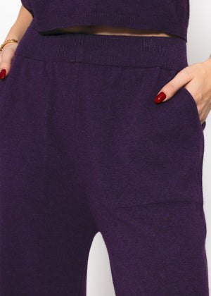 Knitted pants with cashmere - purple