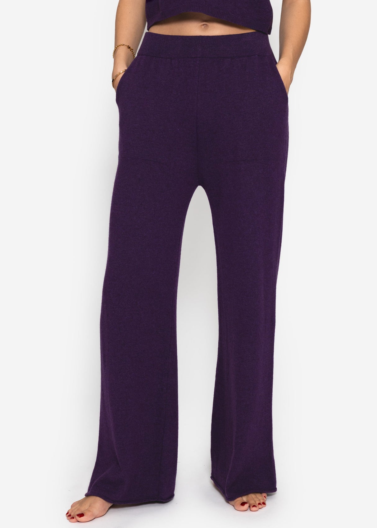 Knitted pants with cashmere - purple