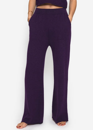 Knitted pants with cashmere - purple