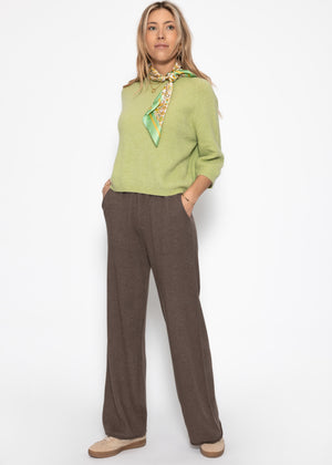 Knitting pants with cashmere - taupe