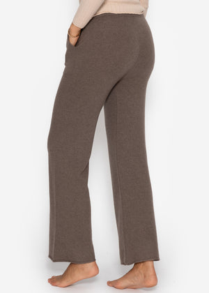 Knitted trousers with cashmere - taupe
