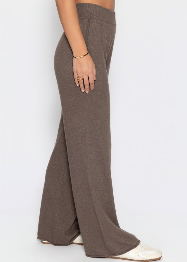 Strickhose mit Kaschmir - taupe