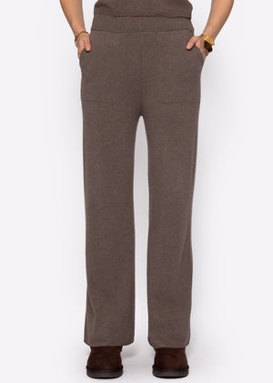 Strickhose mit Kaschmir - taupe
