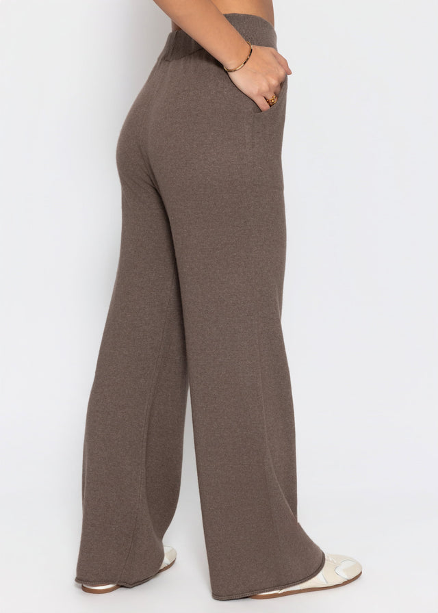 Strickhose mit Kaschmir - taupe