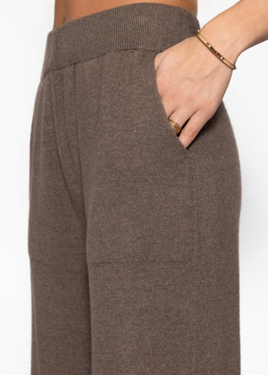 Knitting pants with cashmere - taupe