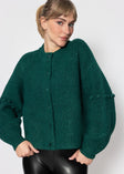 Strickjacke mit dekorativen Statement-Ärmeln - petrol