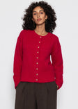 Strickjacke mit Herzknöpfen - beere