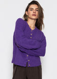 Strickjacke mit Herzknöpfen - lila