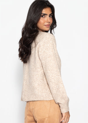Strickjacke mit Knebelverschluss - beige