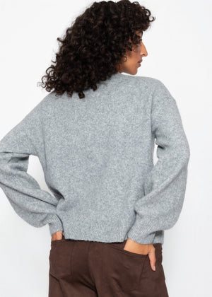 Strickjacke mit Knebelverschluss - grau