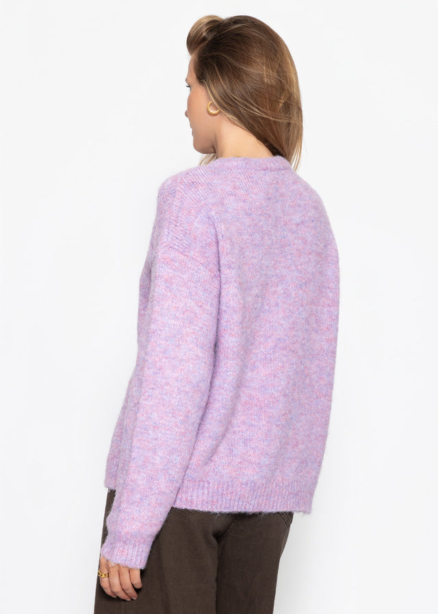 Cardigan with button placket - lilac