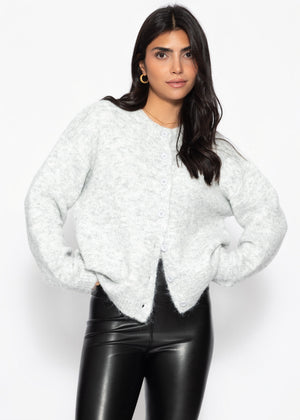 Strickjacke mit Knopfleiste - grau
