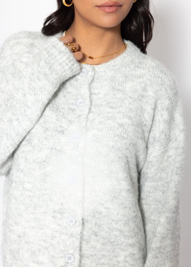 Strickjacke mit Knopfleiste - grau