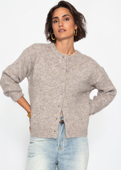 Strickjacke mit Knopfleiste - taupe by SASSYCLASSY