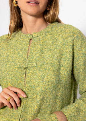 Strickjacke mit Knebelverschluss - grün