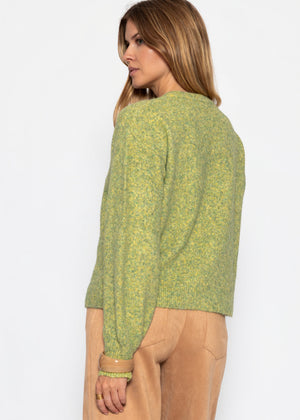 Strickjacke mit Knebelverschluss - grün