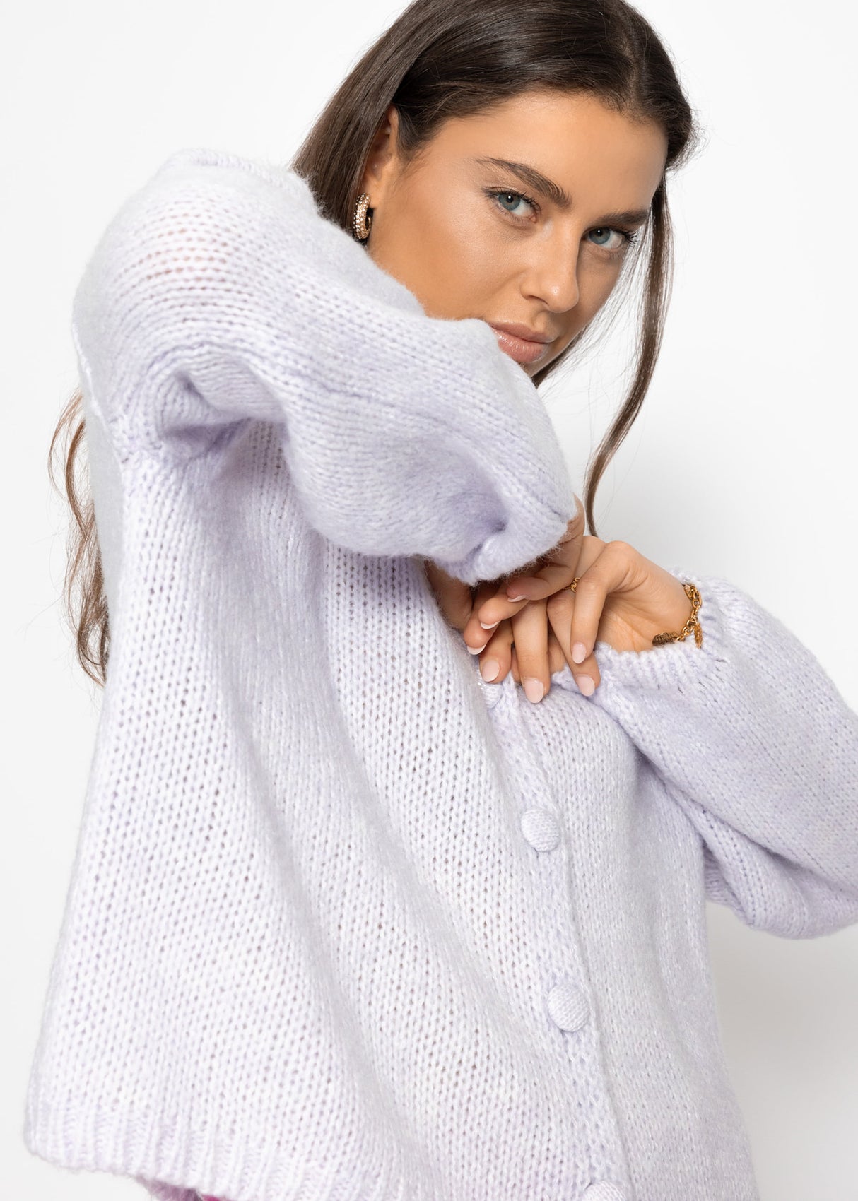V-neck cardigan - lilac