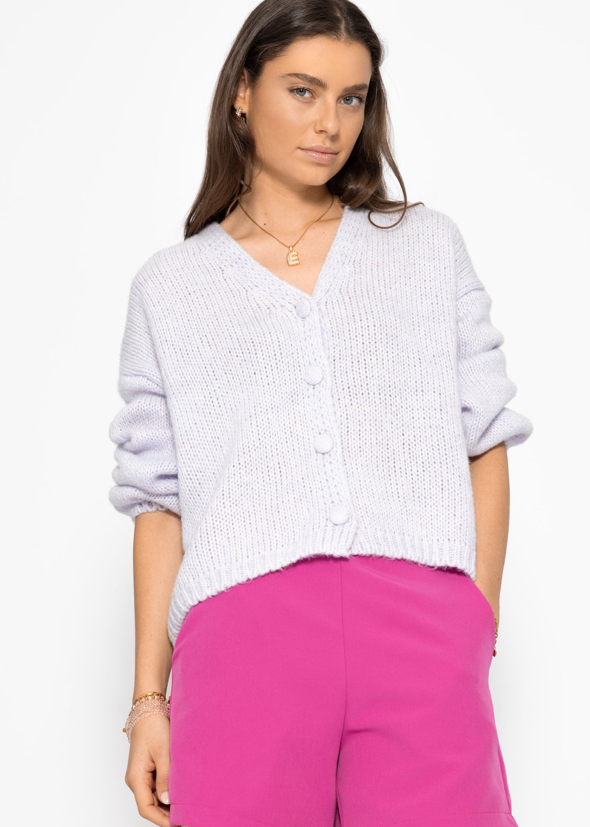 V-neck cardigan - lilac